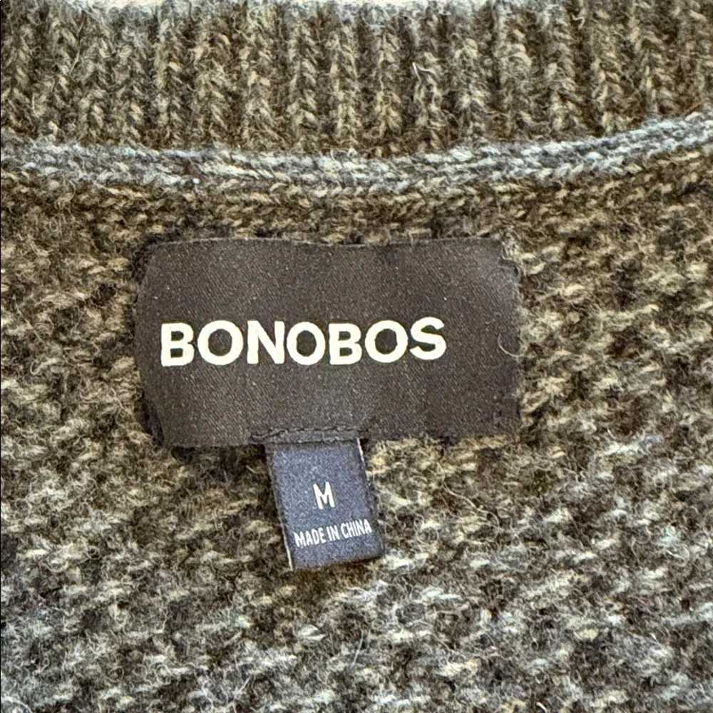 Bonobos Dark Olive V-Neck Sweater Vest